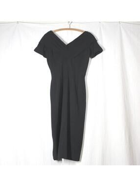 Vintage 1950s SUZY PERETTE Black Dress Cocktail Evening Xs S w25 Pinup Rare Ooak